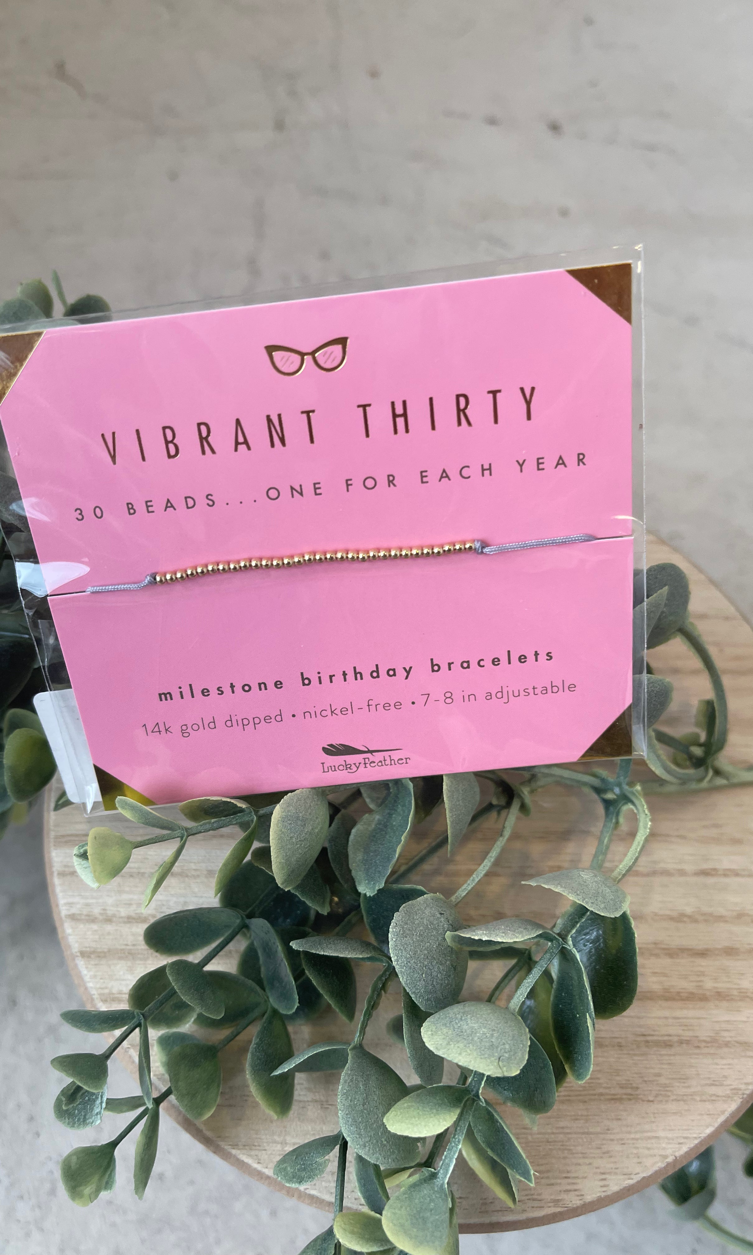 Vibrant 30 Milestone Birthday Bracelet-Bracelets-lucky feather-The Silo Boutique, Women's Fashion Boutique Located in Warren and Grand Forks North Dakota