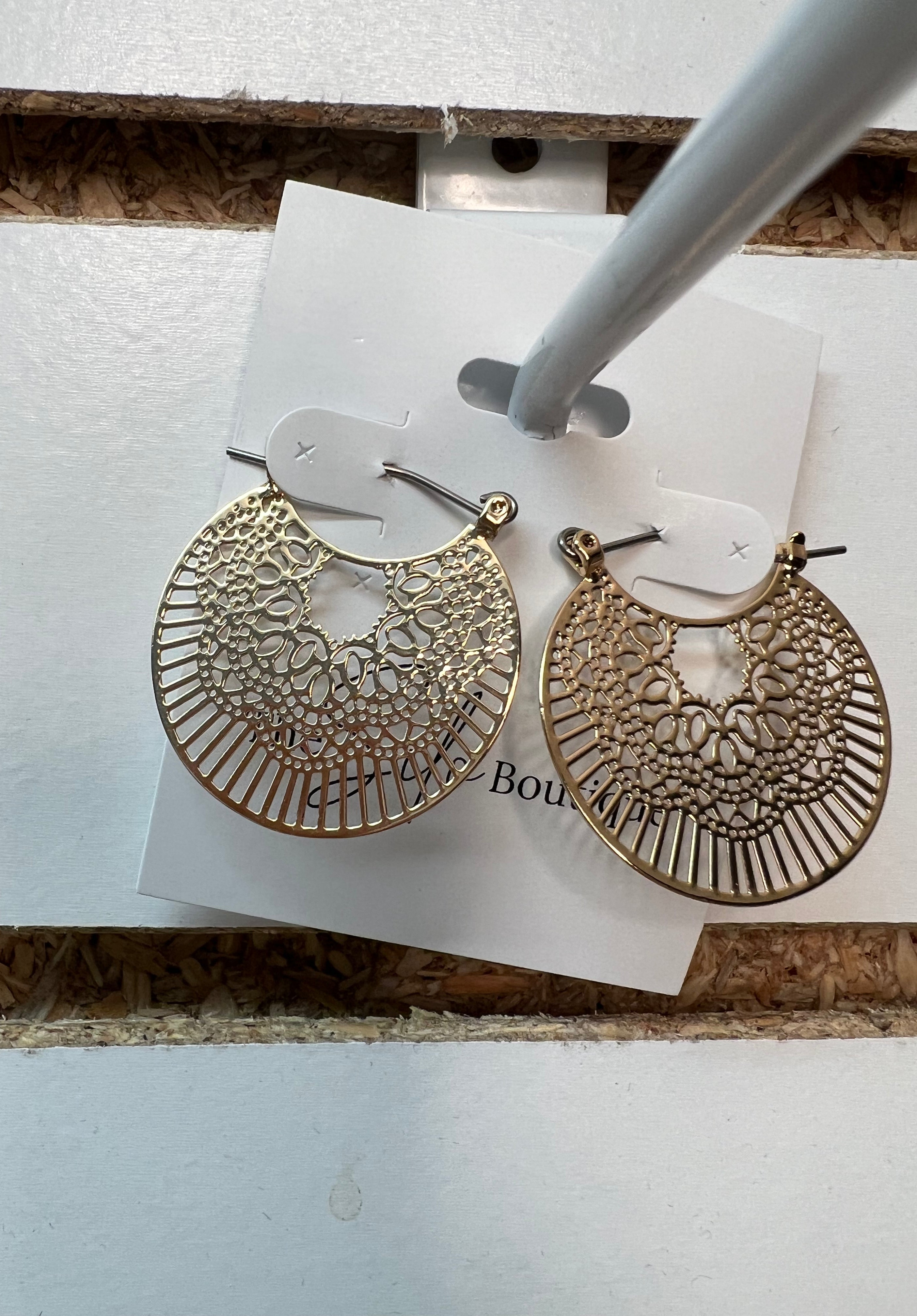 Gold Fil Hoop-Earrings-Dallas Market-The Silo Boutique, Women's Fashion Boutique Located in Warren and Grand Forks North Dakota