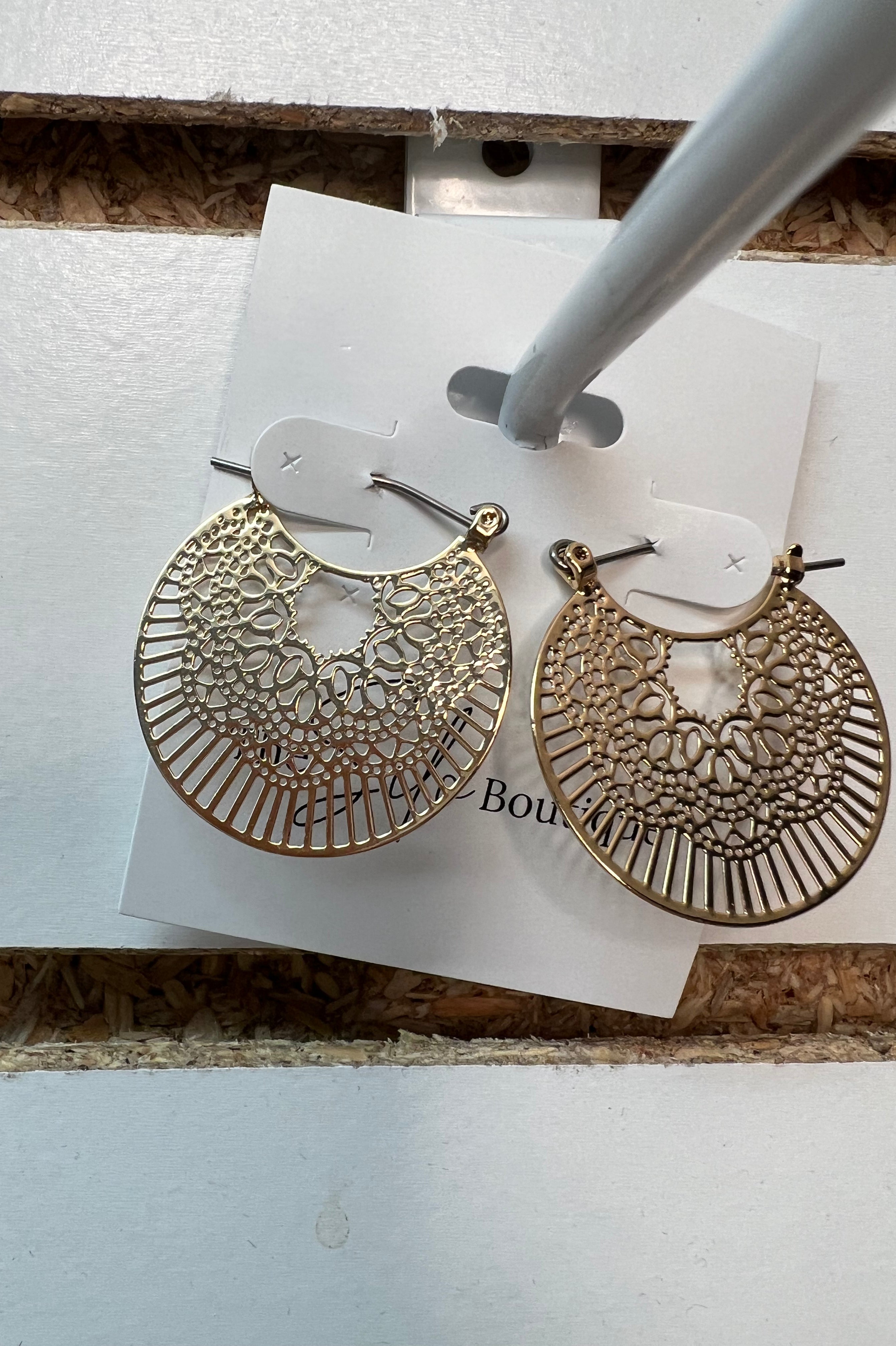 Gold Fil Hoop-Earrings-Dallas Market-The Silo Boutique, Women's Fashion Boutique Located in Warren and Grand Forks North Dakota