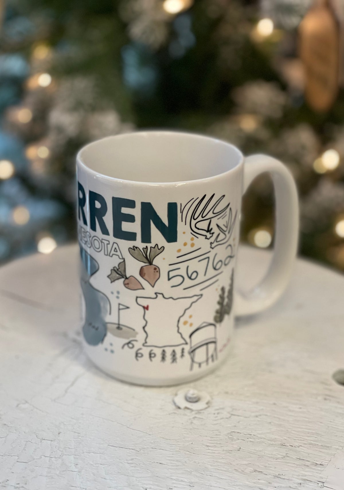 Warren Coffee Mug-Coffee Mugs-ivory and sage-The Silo Boutique, Women's Fashion Boutique Located in Warren and Grand Forks North Dakota