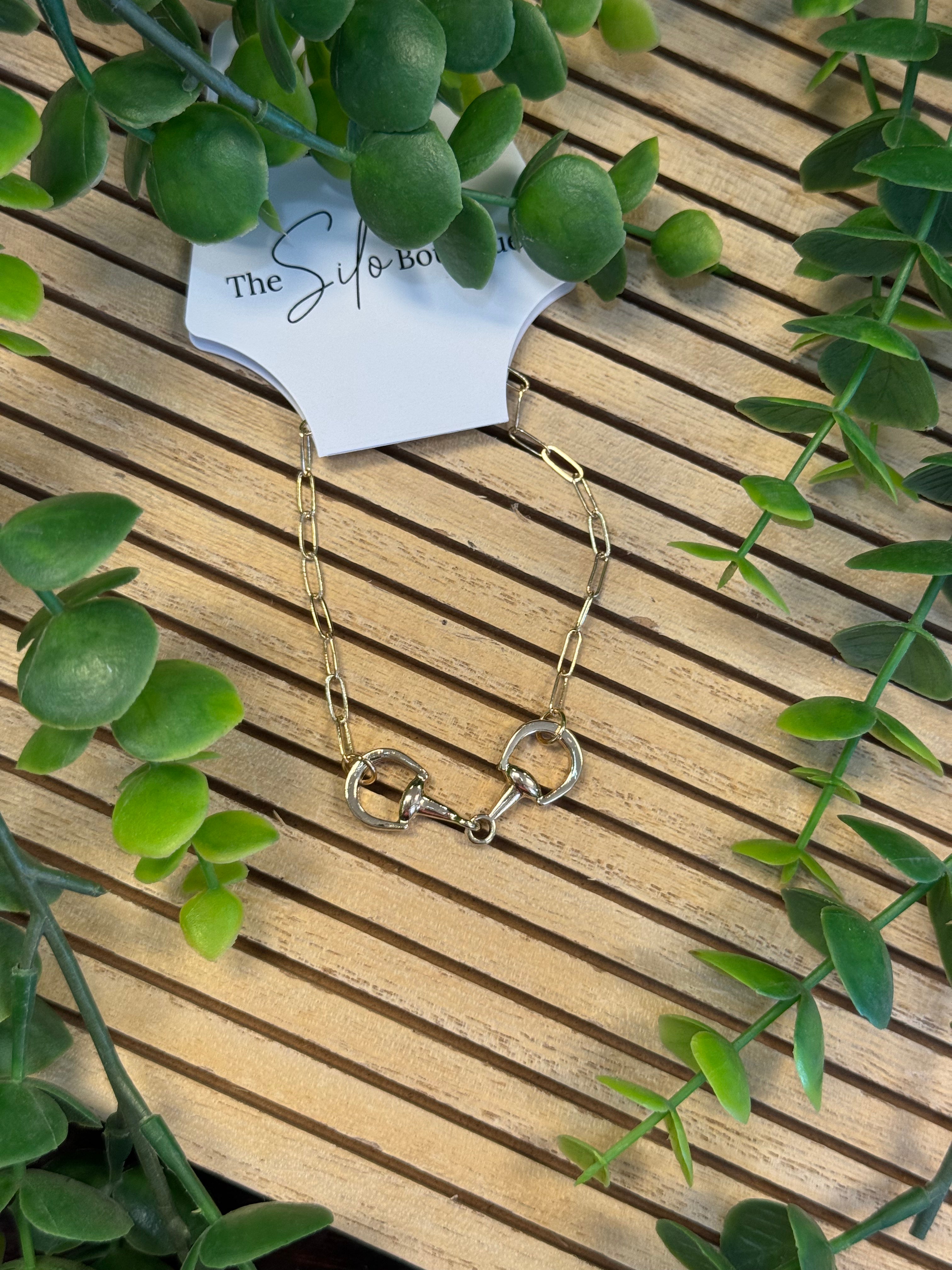 Gold Horse Bit Clasp Bracelet-Bracelets-Dallas Market-The Silo Boutique, Women's Fashion Boutique Located in Warren and Grand Forks North Dakota
