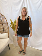 Classic Linen Tank Top-Black-FINAL SALE-Tank Tops-Umgee-The Silo Boutique, Women's Fashion Boutique Located in Warren and Grand Forks North Dakota