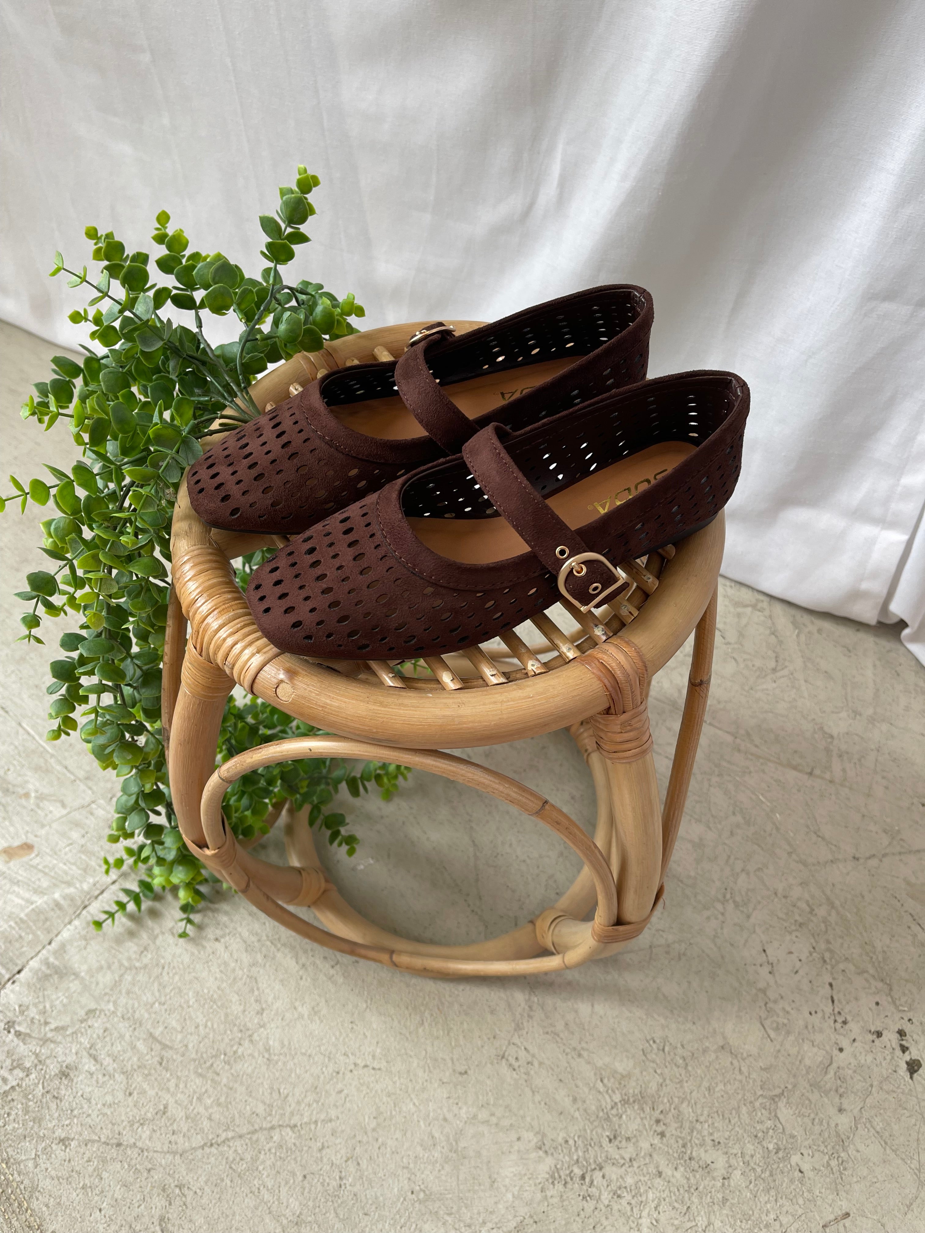 Soda Sheila Mocha Flat Shoe-Sandals-soda-The Silo Boutique, Women's Fashion Boutique Located in Warren and Grand Forks North Dakota