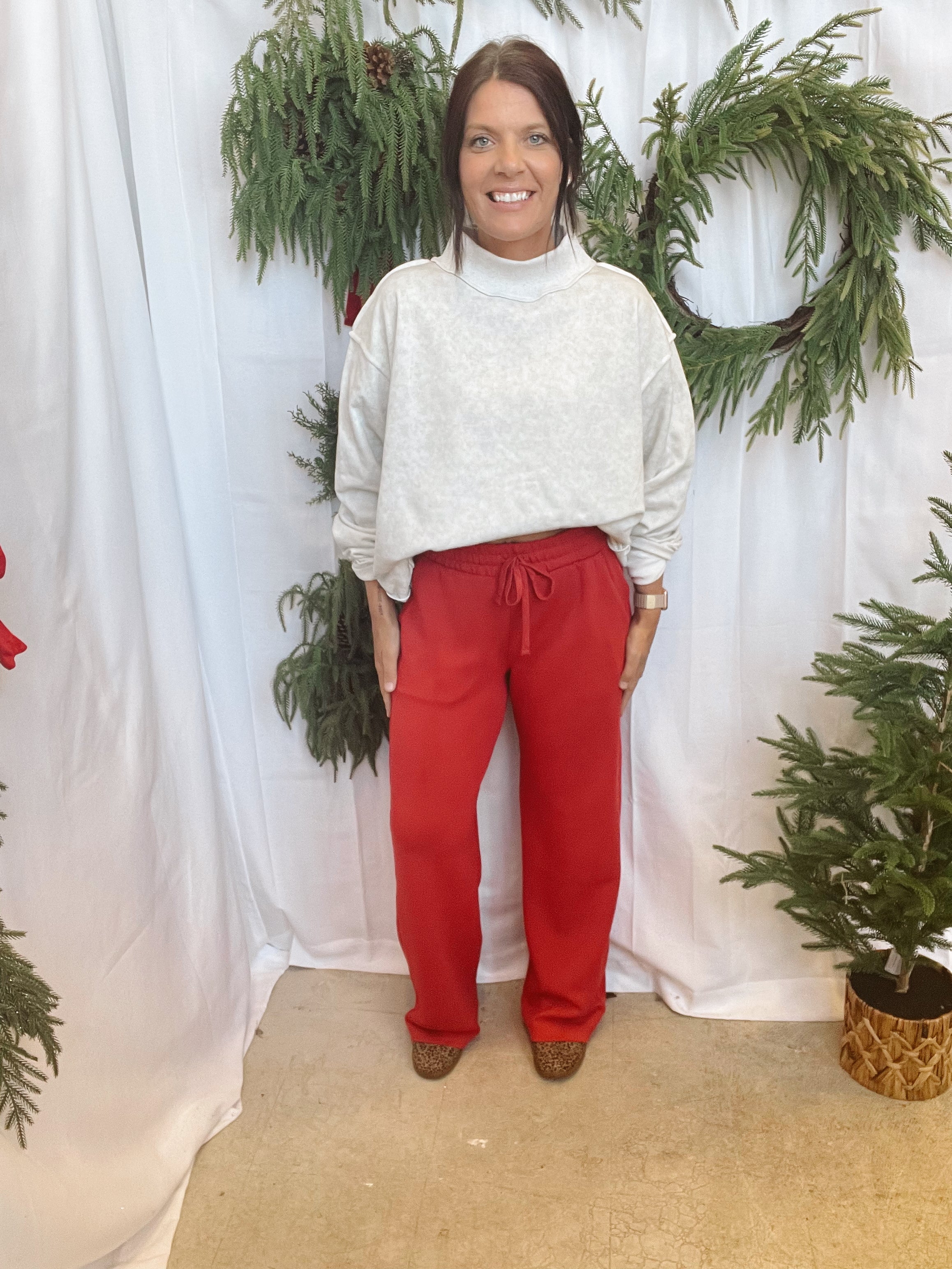 Rae Mode Scuba Pant-Red-Pants-rae mode-The Silo Boutique, Women's Fashion Boutique Located in Warren and Grand Forks North Dakota