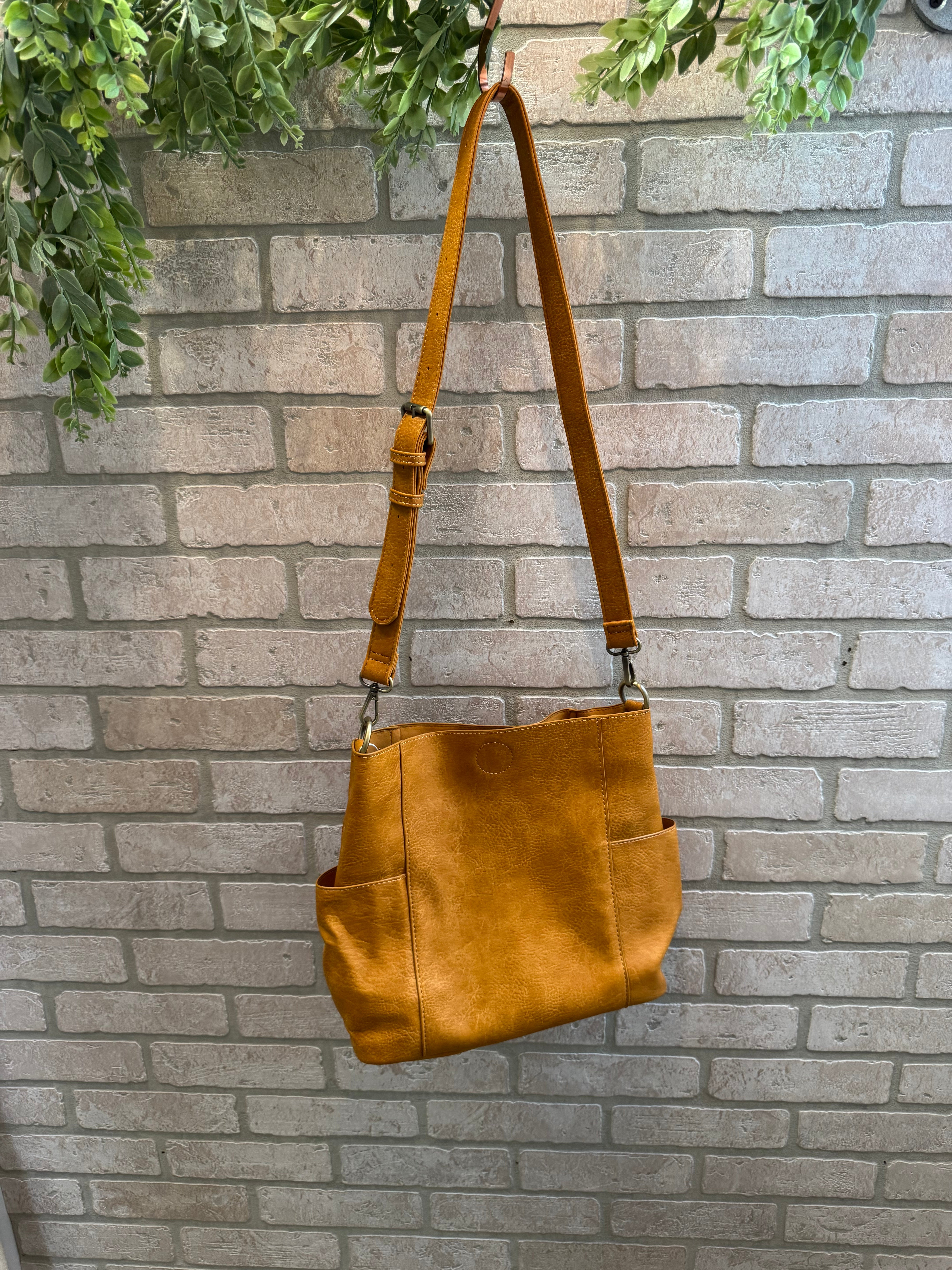 Joy Susan Kayleigh Bucket Bag-Honey-Purses-joy susan-The Silo Boutique, Women's Fashion Boutique Located in Warren and Grand Forks North Dakota