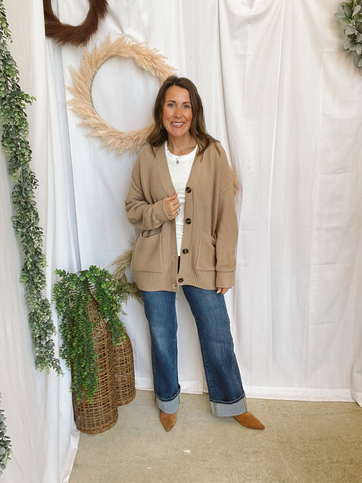 Callie Knit Cardigan-Taupe-Cardigans-hyfve-The Silo Boutique, Women's Fashion Boutique Located in Warren and Grand Forks North Dakota