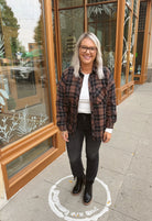 Cool Brown Plaid Flannel Top-Long Sleeve Tops-be cool-The Silo Boutique, Women's Fashion Boutique Located in Warren and Grand Forks North Dakota