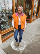 Blake Orange and Pink Reversible Vest-Vests-blakely-The Silo Boutique, Women's Fashion Boutique Located in Warren and Grand Forks North Dakota