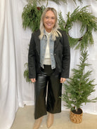 Elan Blazer Mixed Media Blazer-Blazers-elan-The Silo Boutique, Women's Fashion Boutique Located in Warren and Grand Forks North Dakota