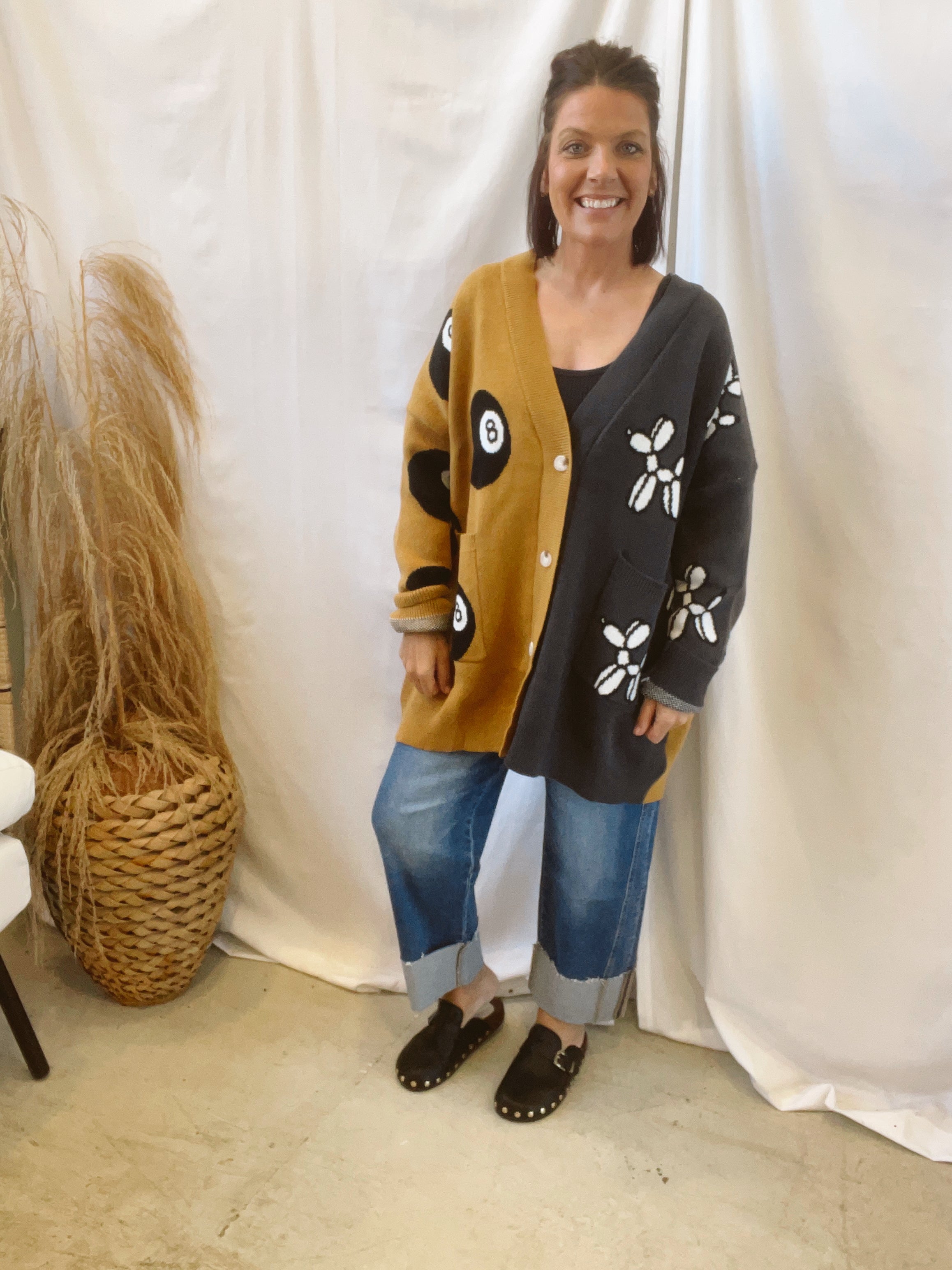 Jade 8 Ball Cardigan-Cardigans-jade-The Silo Boutique, Women's Fashion Boutique Located in Warren and Grand Forks North Dakota