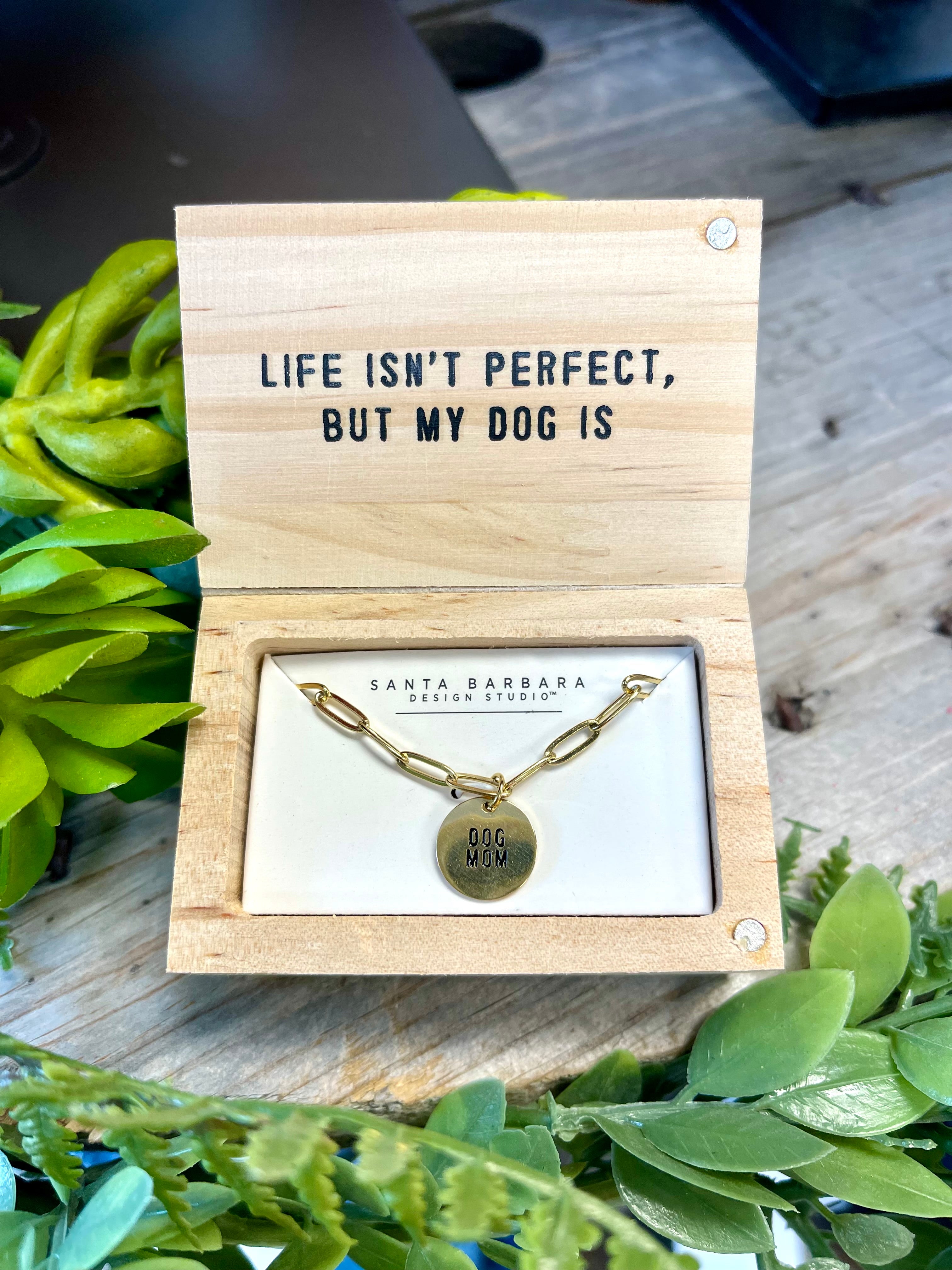 Dog Mom Link Necklace-Necklaces-santa barbara-The Silo Boutique, Women's Fashion Boutique Located in Warren and Grand Forks North Dakota