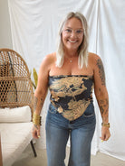 Bandana Paisley Top-Navy-Short Sleeve Tops-bluivy-The Silo Boutique, Women's Fashion Boutique Located in Warren and Grand Forks North Dakota
