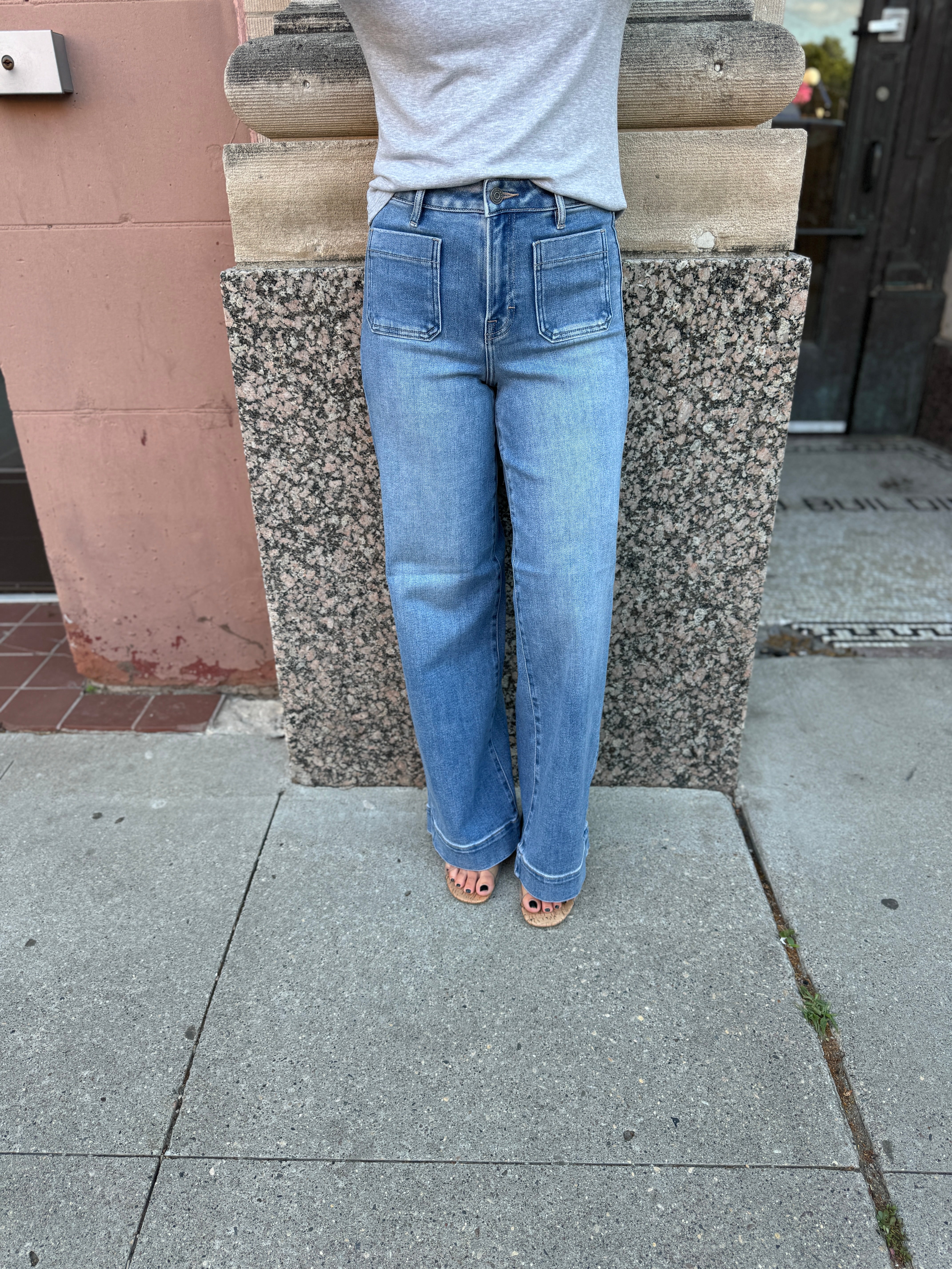 Hidden Front Pockets Wide Leg Jeans-Jeans-hidden-The Silo Boutique, Women's Fashion Boutique Located in Warren and Grand Forks North Dakota