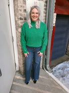 Chenille Seam Sweater Top-Kelly Green-Sweaters-Zenana-The Silo Boutique, Women's Fashion Boutique Located in Warren and Grand Forks North Dakota