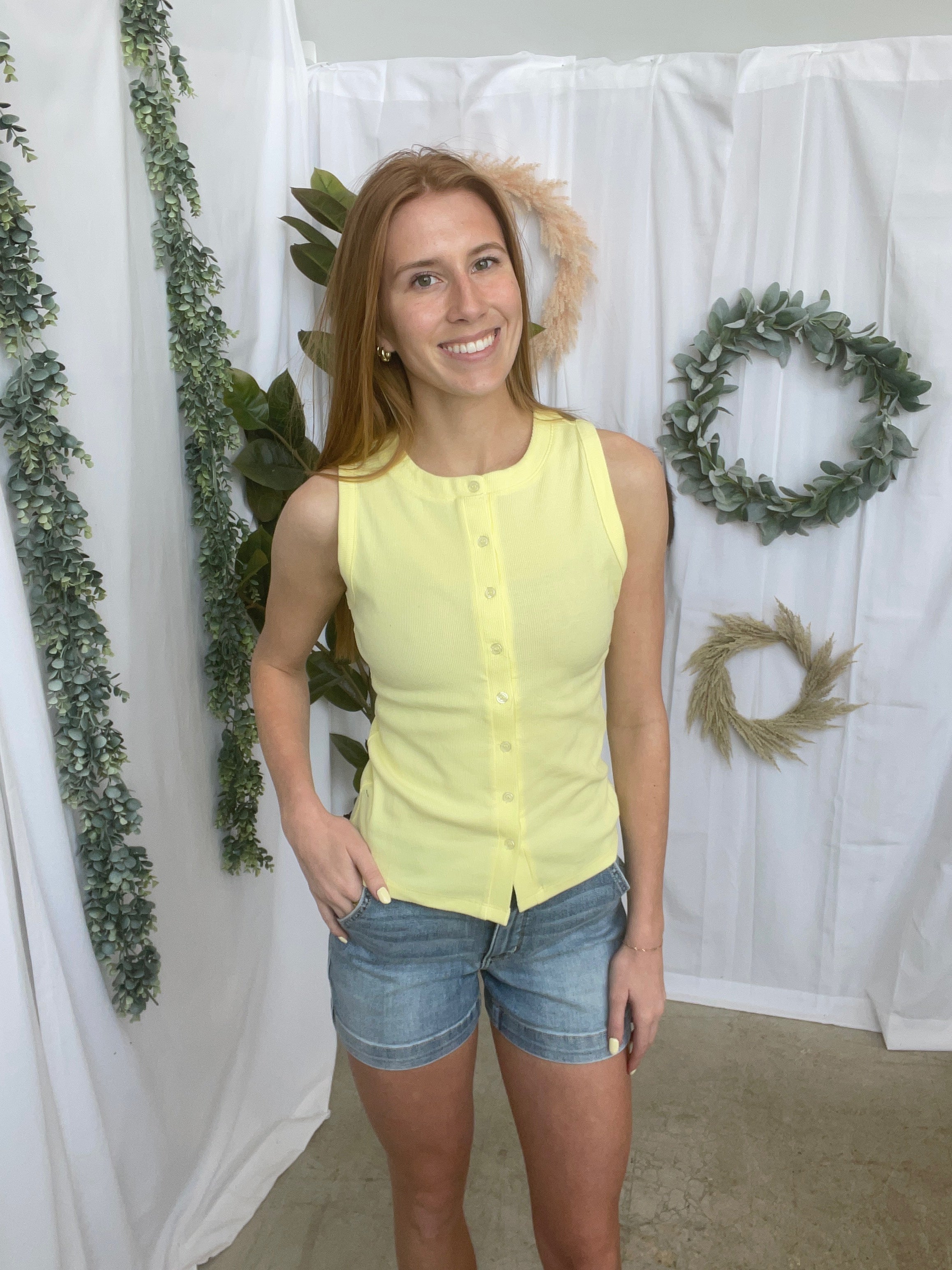 Kate Tank Top-Yellow-Tank Tops-hyfve-The Silo Boutique, Women's Fashion Boutique Located in Warren and Grand Forks North Dakota