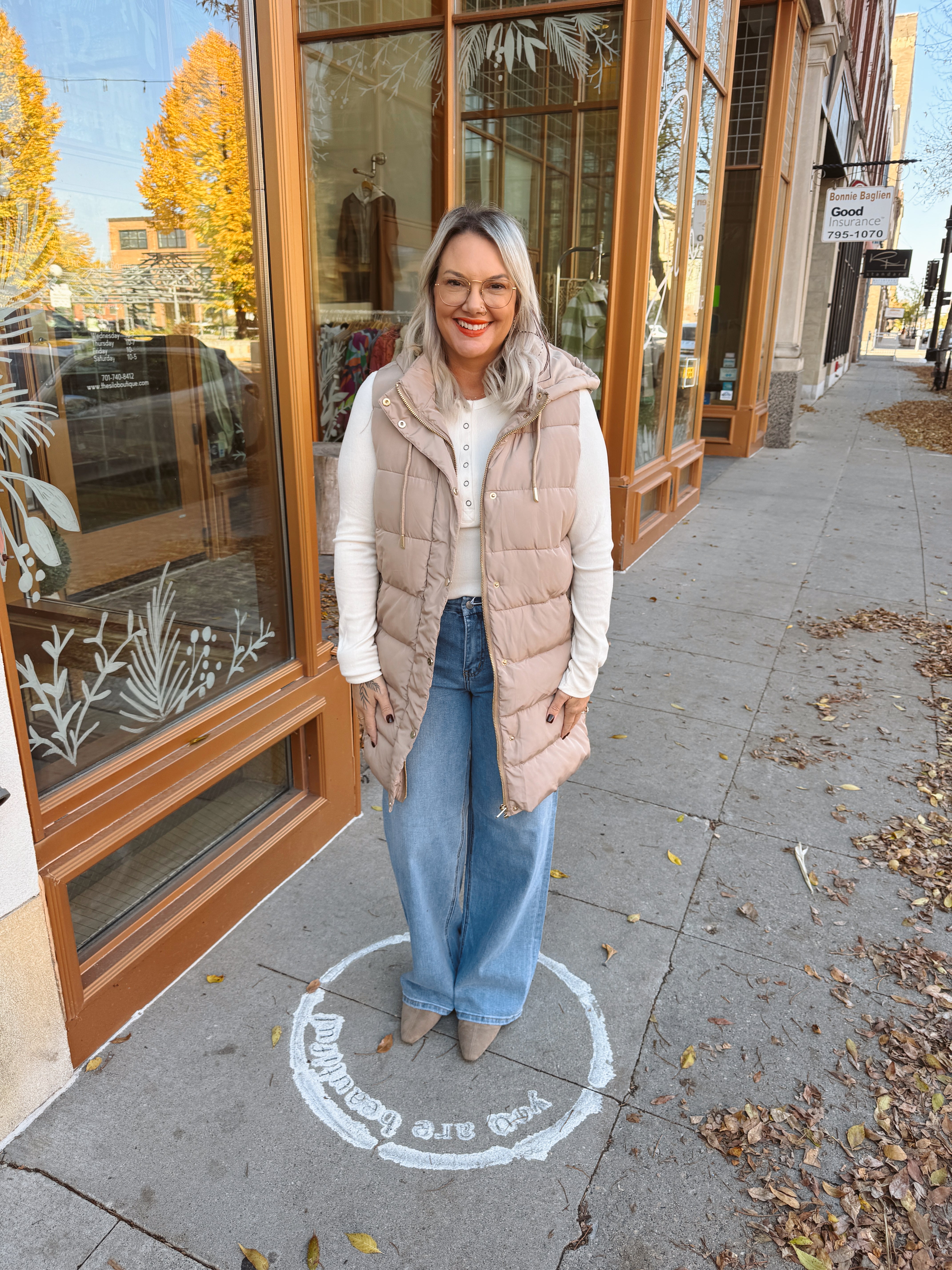 Taupe Keep It Classy Vest-Vests-ENTRO-The Silo Boutique, Women's Fashion Boutique Located in Warren and Grand Forks North Dakota