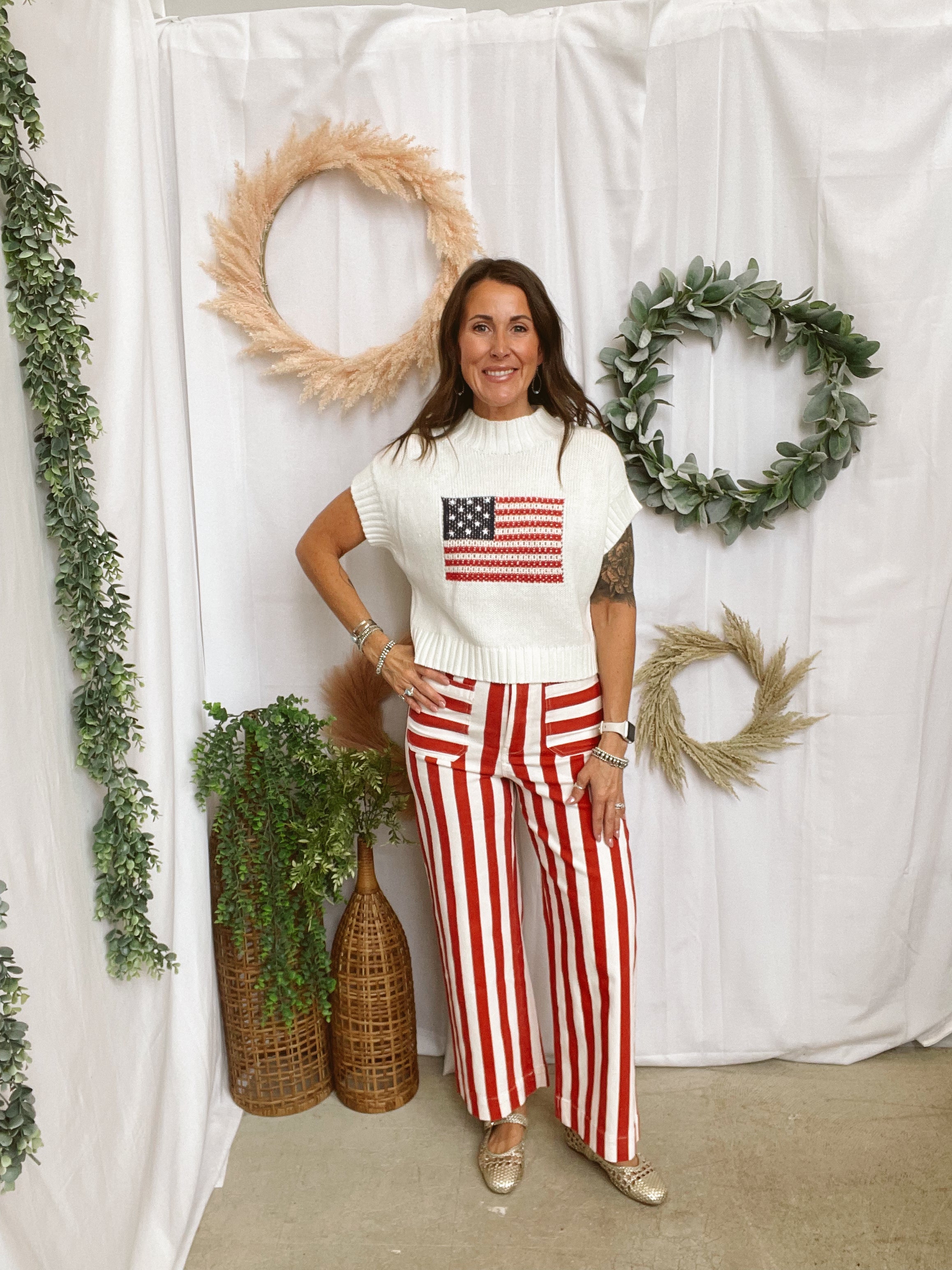 Easy Striped Pants-Red-Pants-eesome-The Silo Boutique, Women's Fashion Boutique Located in Warren and Grand Forks North Dakota
