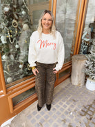 Merry Puff Sweatshirt-Final Sale-Sweatshirts-Oat-The Silo Boutique, Women's Fashion Boutique Located in Warren and Grand Forks North Dakota