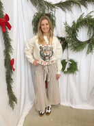Jade Stripe Mocha Pants-Pants-jade-The Silo Boutique, Women's Fashion Boutique Located in Warren and Grand Forks North Dakota