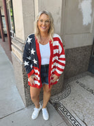 Stars and Stripes Cardigan-Cardigans-timing-The Silo Boutique, Women's Fashion Boutique Located in Warren and Grand Forks North Dakota