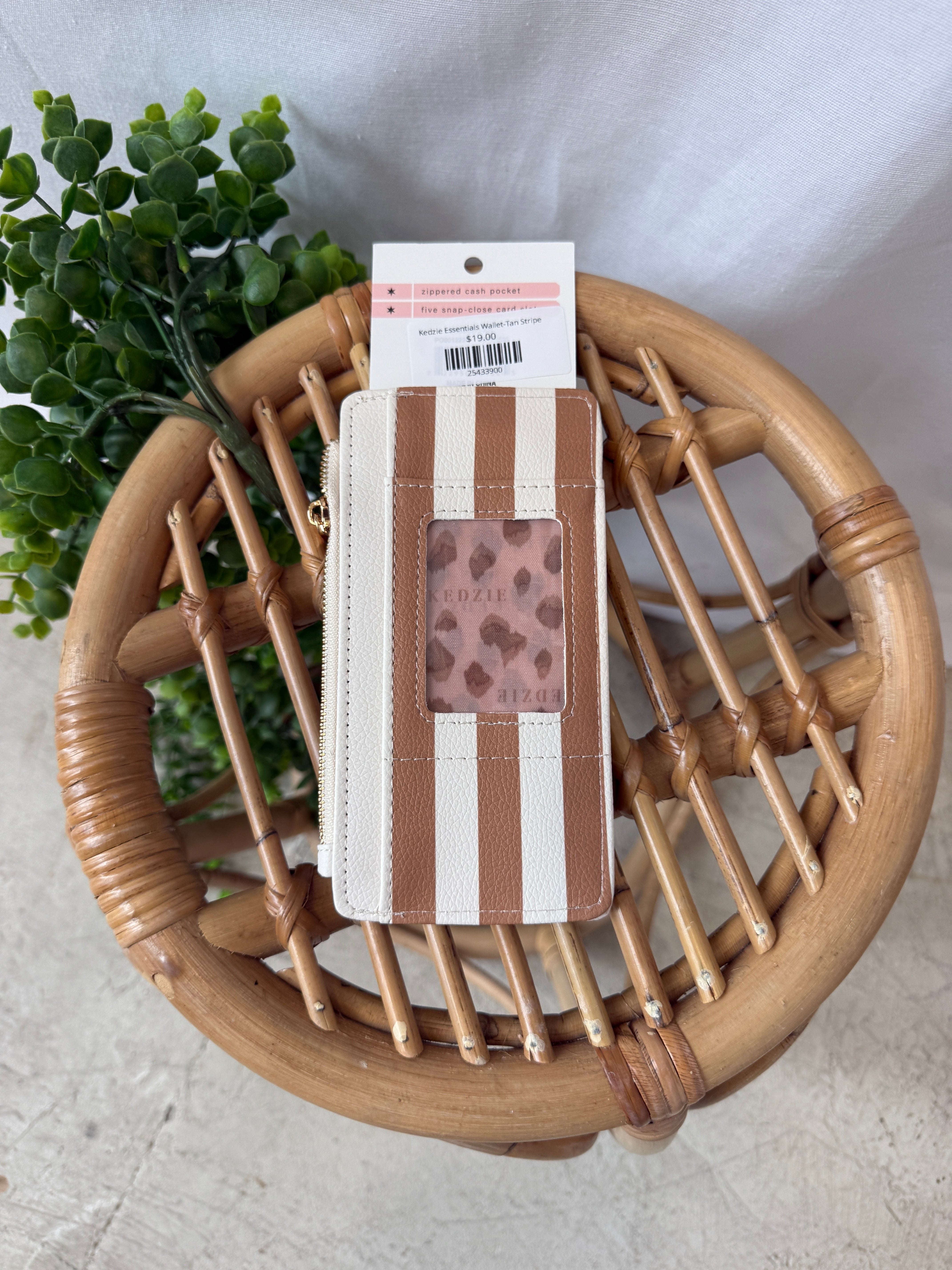 Kedzie Essentials Wallet-Tan Stripe-Wallets-dm-The Silo Boutique, Women's Fashion Boutique Located in Warren and Grand Forks North Dakota