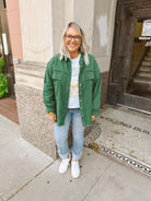 Missy Fringe Kelly Green Shirt Jacket-Shackets-miss sparkling-The Silo Boutique, Women's Fashion Boutique Located in Warren and Grand Forks North Dakota