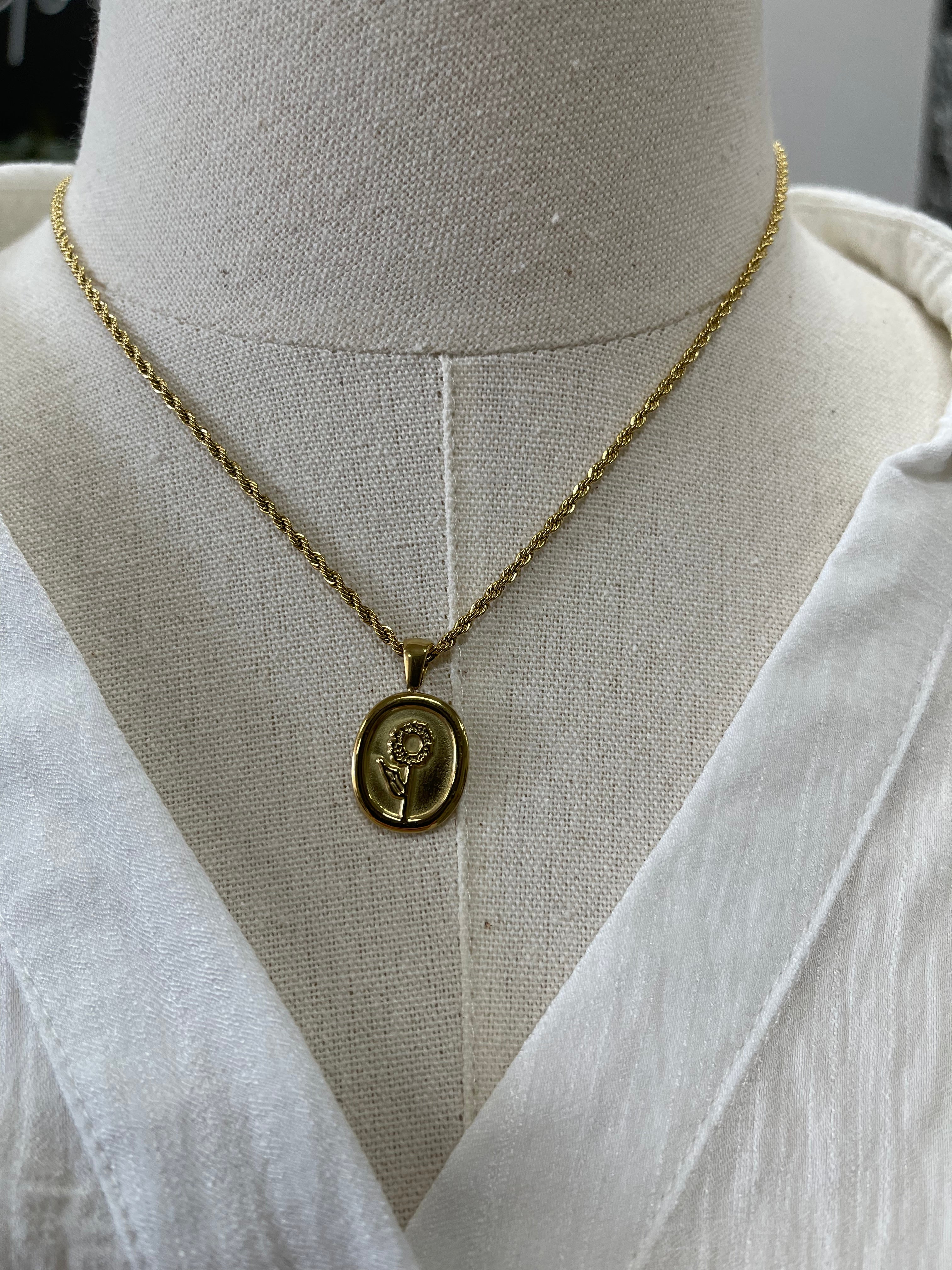 Stamped Rose Gold Necklace-Necklaces-joss-The Silo Boutique, Women's Fashion Boutique Located in Warren and Grand Forks North Dakota