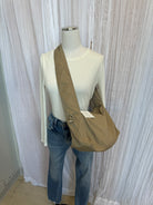 Medium Nylon Messenger Purse-Tan-Purses-Fame-The Silo Boutique, Women's Fashion Boutique Located in Warren and Grand Forks North Dakota