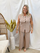 Mocha Annie Vest and Pant Set-Final Sale-Outfit Sets-anniewear-The Silo Boutique, Women's Fashion Boutique Located in Warren and Grand Forks North Dakota