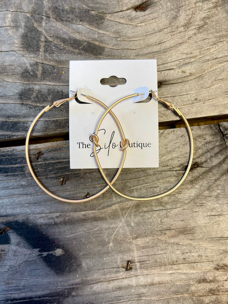 Posh Gold Knot Hoop Earring-earrings-posh-The Silo Boutique, Women's Fashion Boutique Located in Warren and Grand Forks North Dakota
