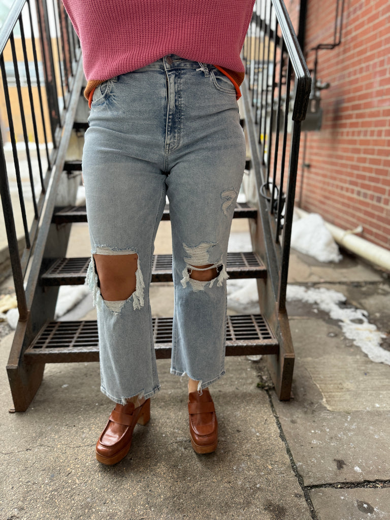 Vervet 90'S High Rise Straight Jeans-Jeans-lovervet-The Silo Boutique, Women's Fashion Boutique Located in Warren and Grand Forks North Dakota