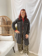 Missy Washed Black Long Shacket-Shackets-mystree-The Silo Boutique, Women's Fashion Boutique Located in Warren and Grand Forks North Dakota