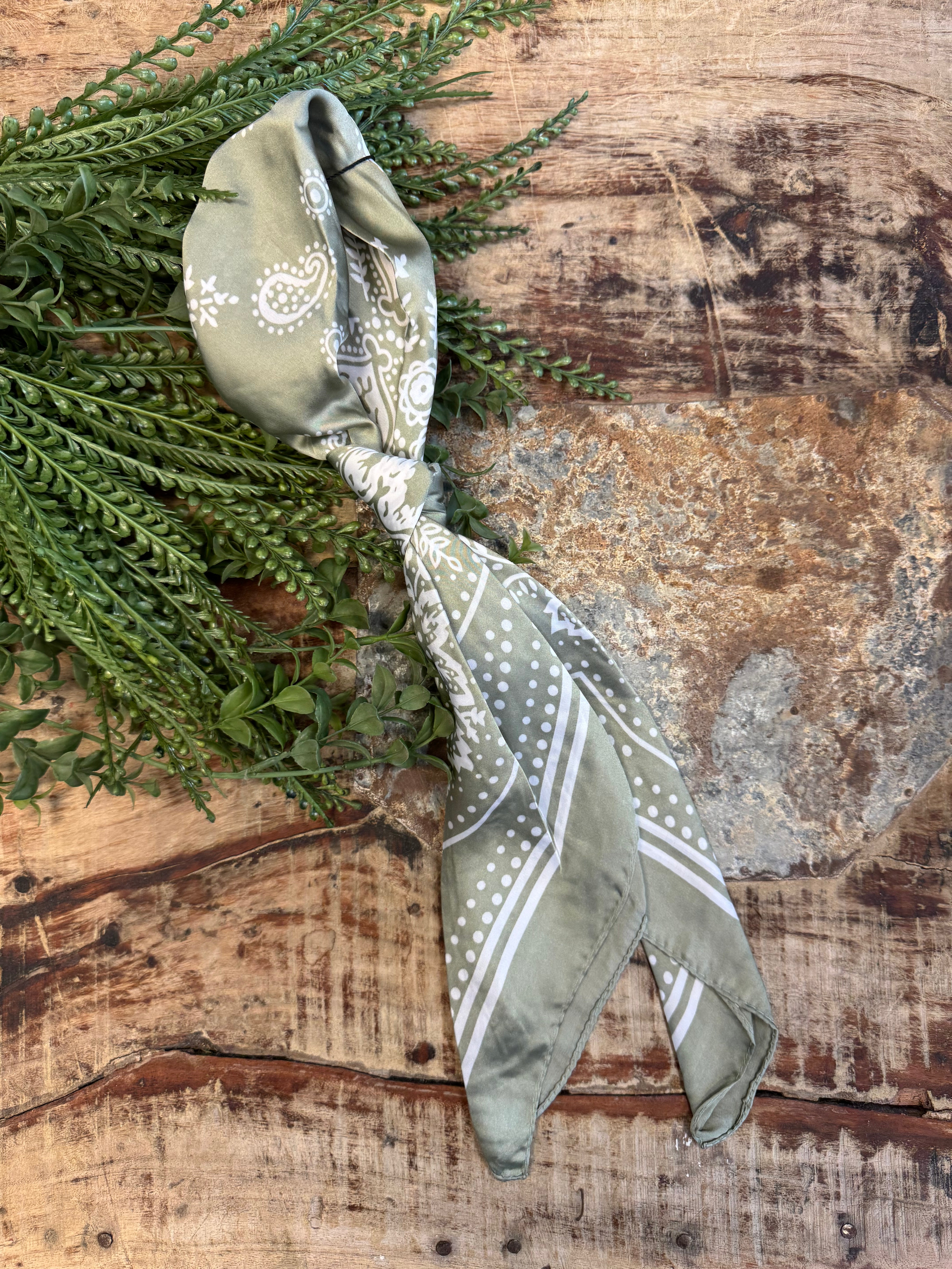 Olivia Moss Scarf-Olive Paisley-Scarf-dm-The Silo Boutique, Women's Fashion Boutique Located in Warren and Grand Forks North Dakota