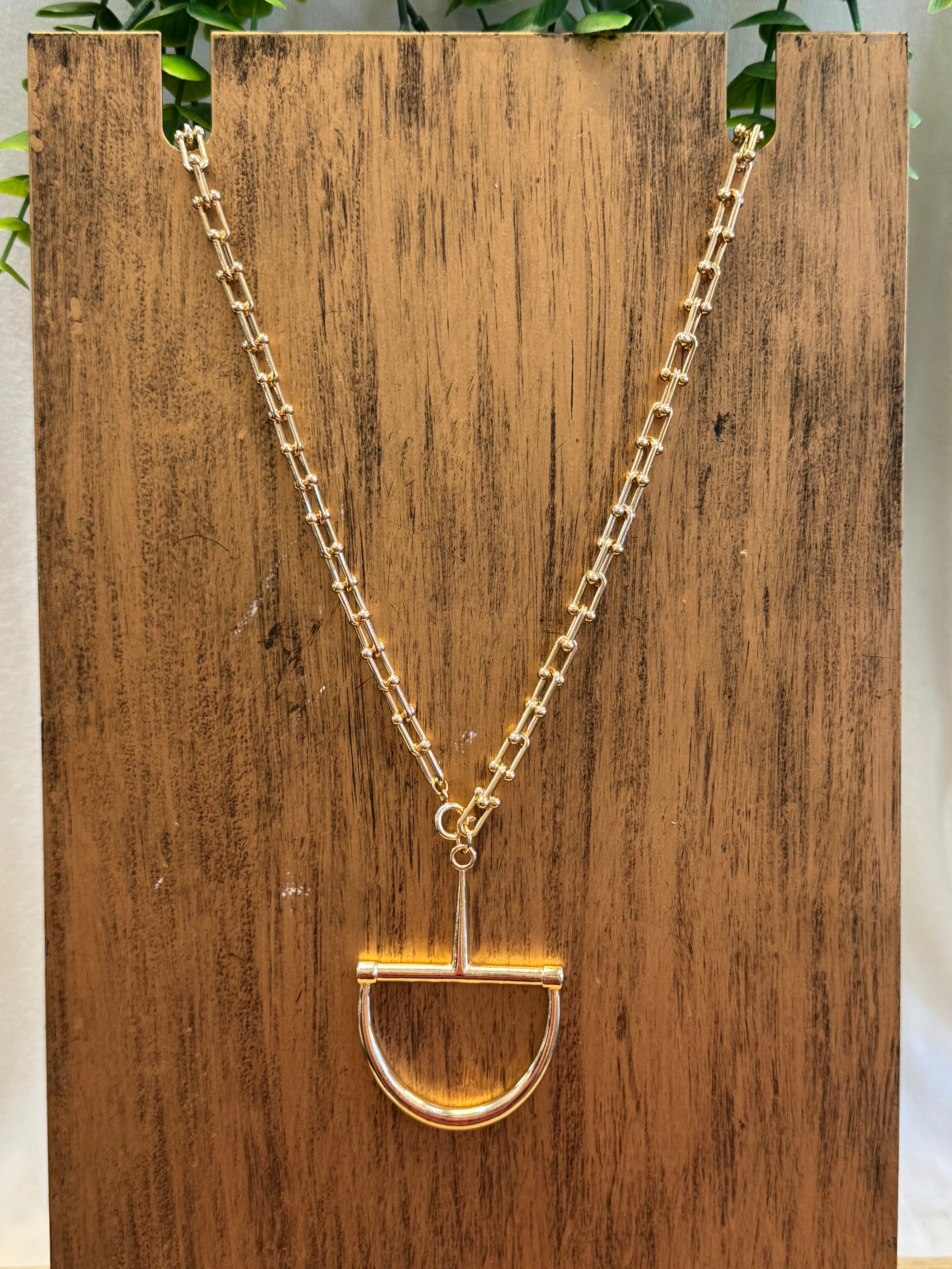 Bead and Link Horse Bit Necklace-Necklaces-Dallas Market-The Silo Boutique, Women's Fashion Boutique Located in Warren and Grand Forks North Dakota