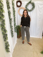 Mono B Mineral Wash Pants-Black-Pants-The Silo Boutique-The Silo Boutique, Women's Fashion Boutique Located in Warren and Grand Forks North Dakota
