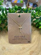 Pave Cross Necklace-Necklaces-Fame-The Silo Boutique, Women's Fashion Boutique Located in Warren and Grand Forks North Dakota