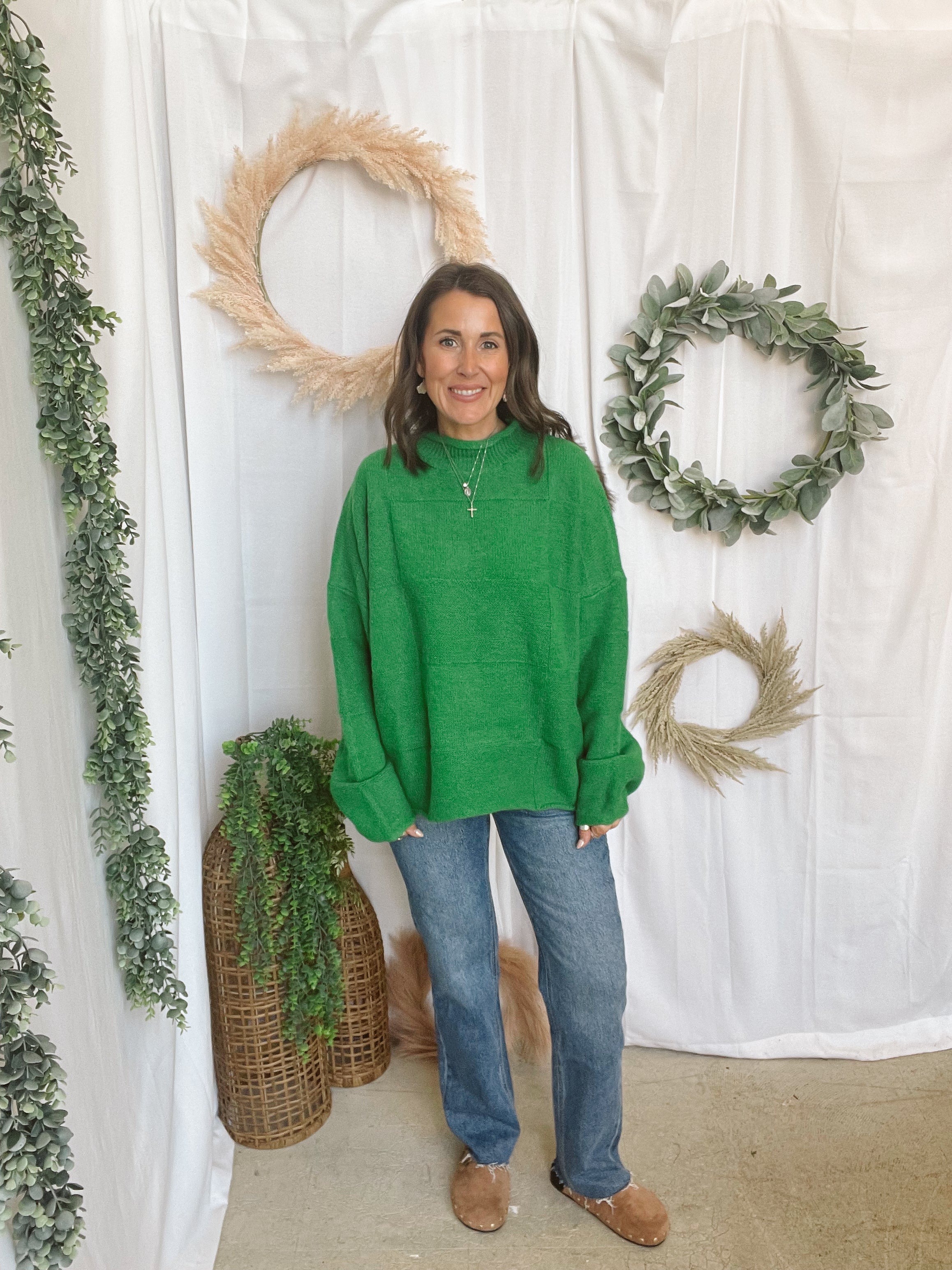 Ryleigh Sweater-Green-Sweaters-aemi-The Silo Boutique, Women's Fashion Boutique Located in Warren and Grand Forks North Dakota