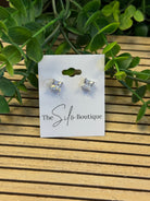 Suzie Square Stud Earrings-Silver-Earrings-Dallas Market-The Silo Boutique, Women's Fashion Boutique Located in Warren and Grand Forks North Dakota