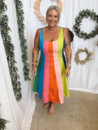 Pinch Rainbow Dress-Dresses-pinch-The Silo Boutique, Women's Fashion Boutique Located in Warren and Grand Forks North Dakota