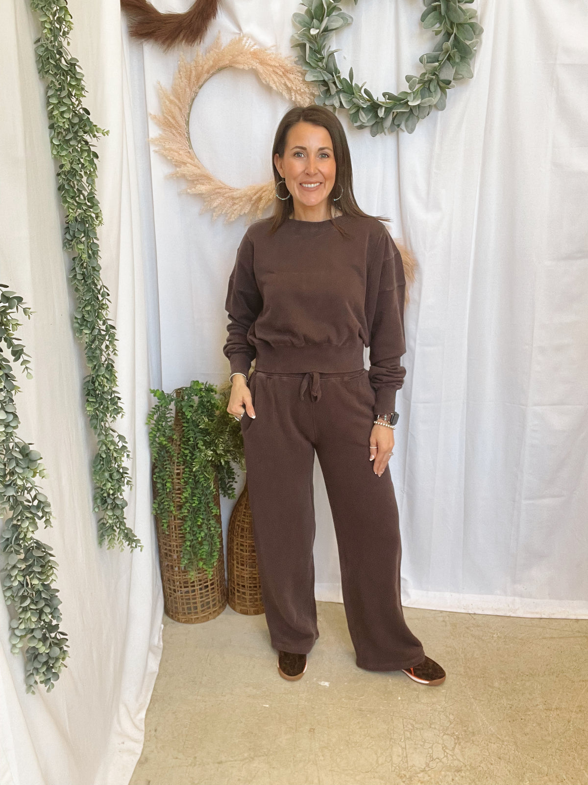 Mono B Luxe Mineral Sweatpants-Coffee-sweatpants-mono b-The Silo Boutique, Women's Fashion Boutique Located in Warren and Grand Forks North Dakota