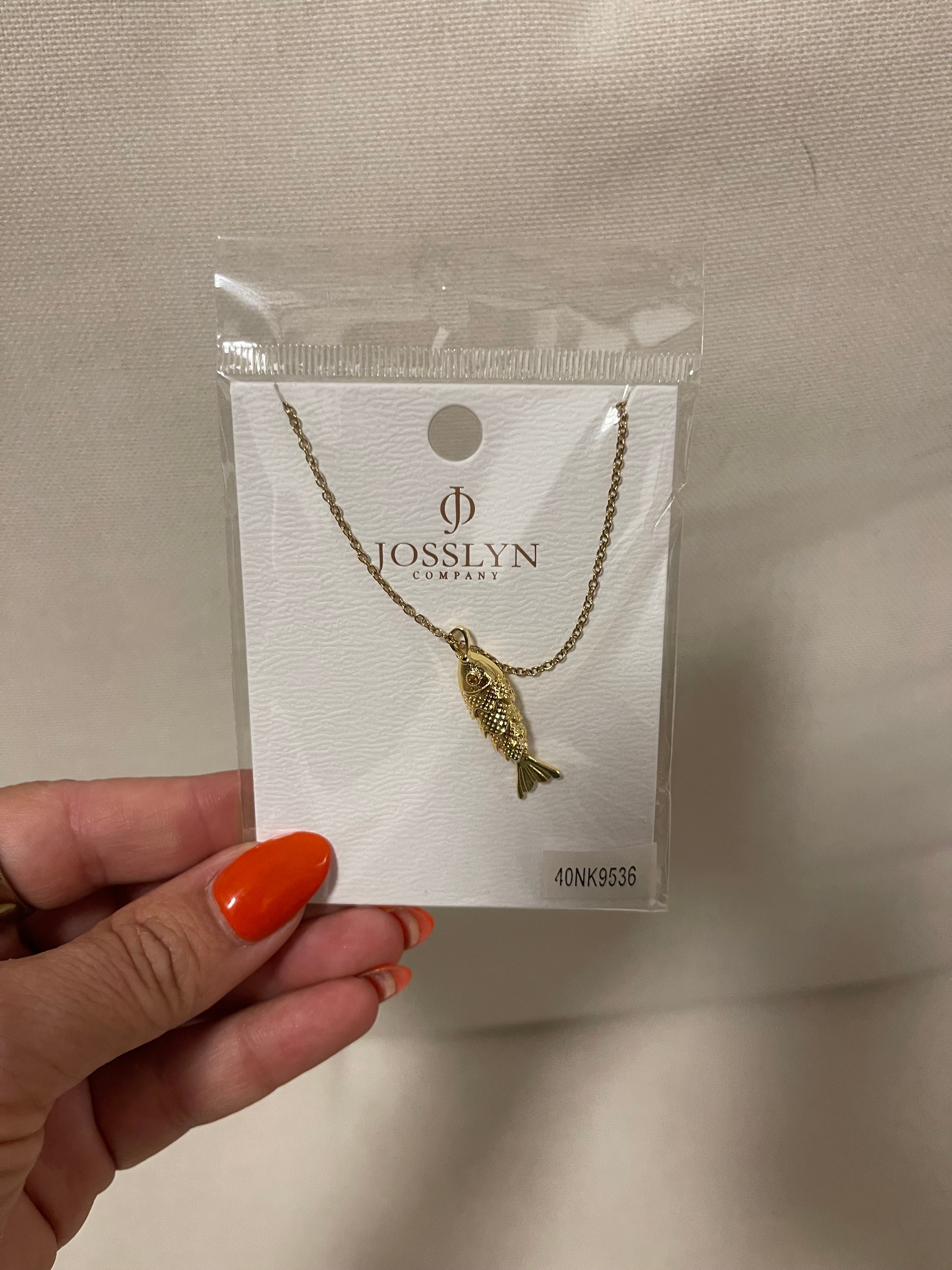 Joss Fish Necklace-Gold-Necklaces-joss-The Silo Boutique, Women's Fashion Boutique Located in Warren and Grand Forks North Dakota