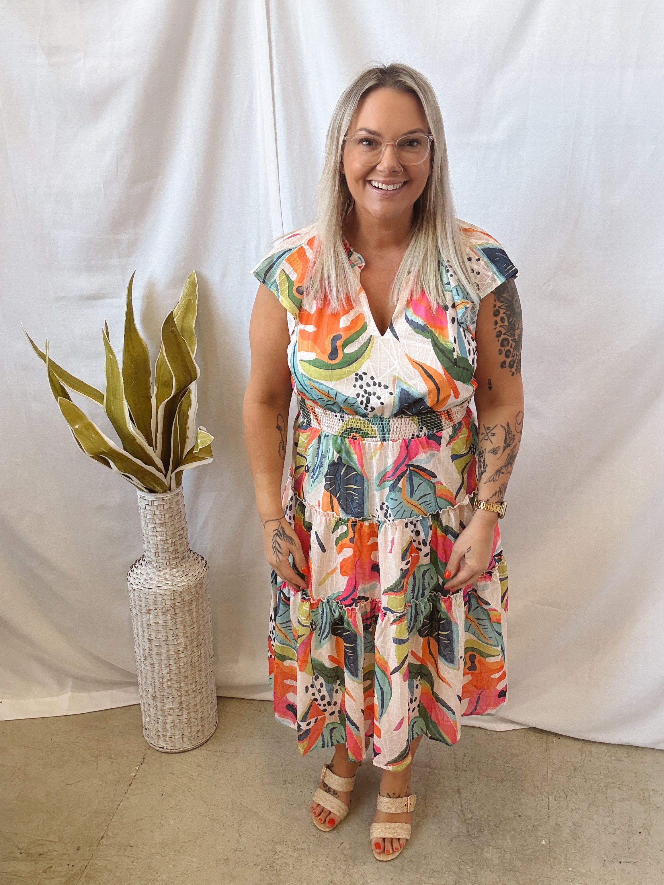 Tiered Bright and Fun Dress-Dresses-Umgee-The Silo Boutique, Women's Fashion Boutique Located in Warren and Grand Forks North Dakota