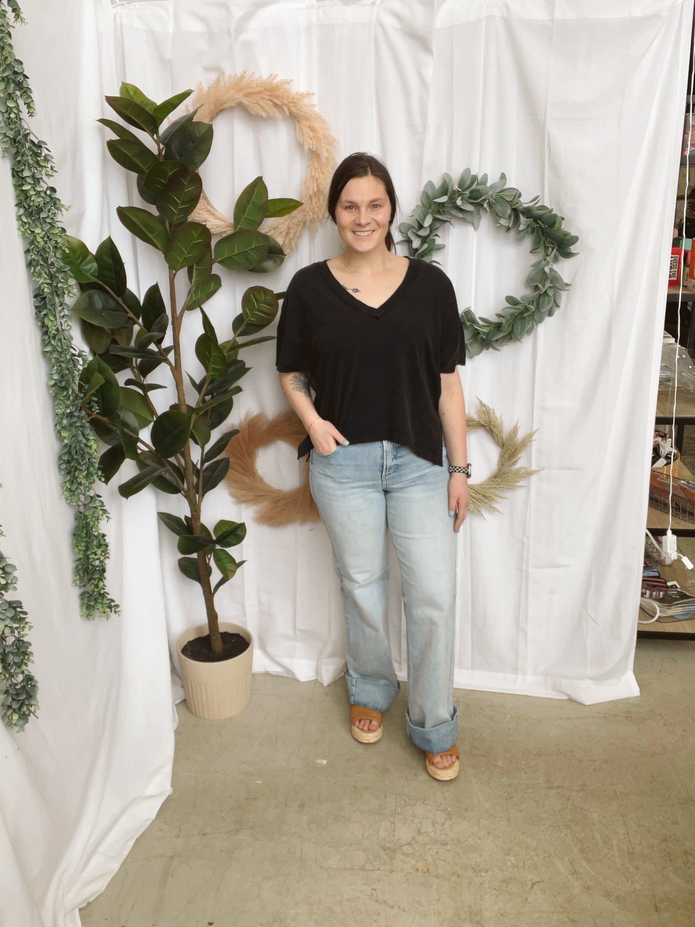 Take Five V Neck Tee-Black-hyfve-The Silo Boutique, Women's Fashion Boutique Located in Warren and Grand Forks North Dakota