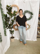 Take Five V Neck Tee-Black-hyfve-The Silo Boutique, Women's Fashion Boutique Located in Warren and Grand Forks North Dakota