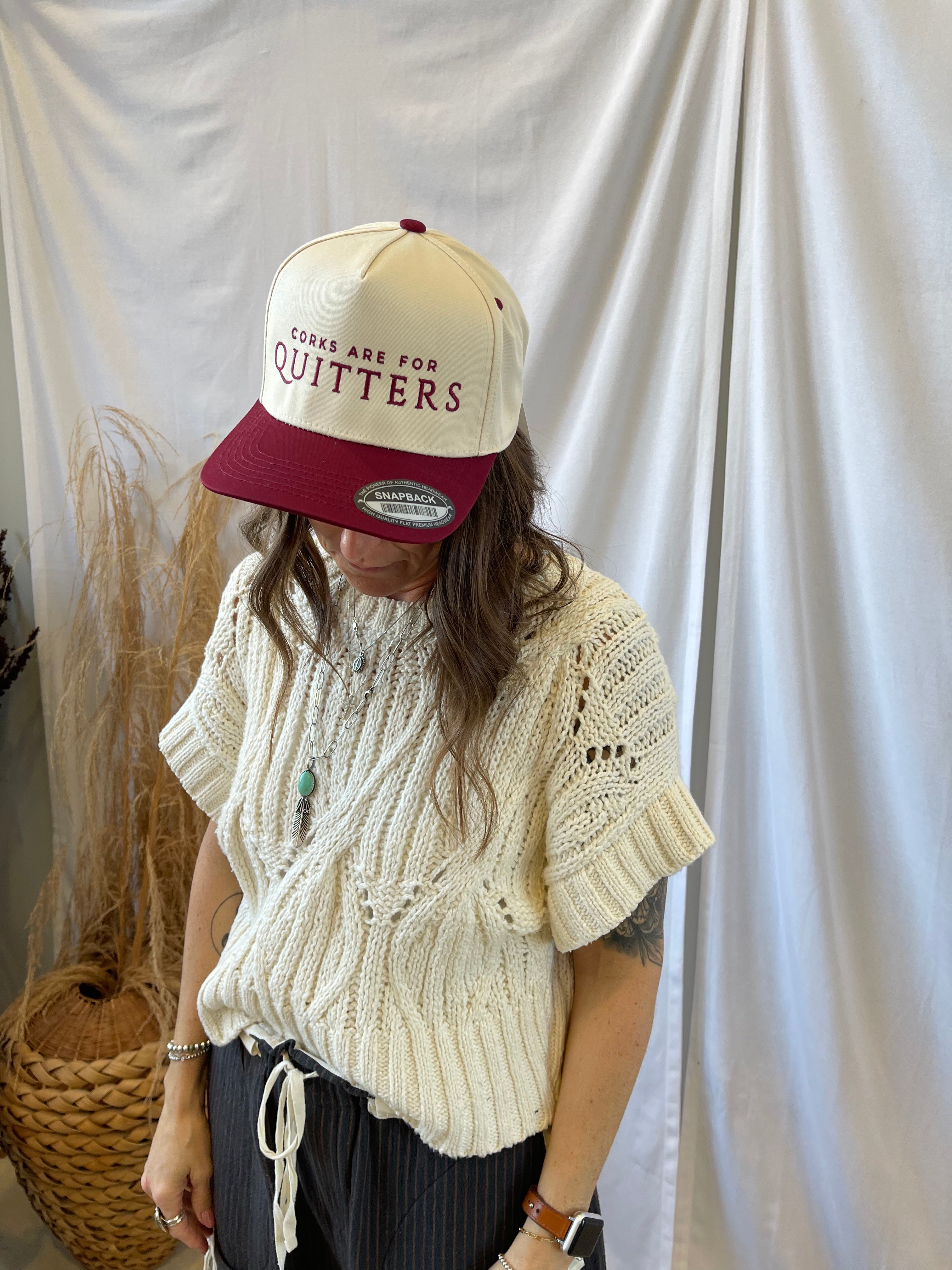 Corks Are For Quitters Hat-Hats-Summer Tees-The Silo Boutique, Women's Fashion Boutique Located in Warren and Grand Forks North Dakota