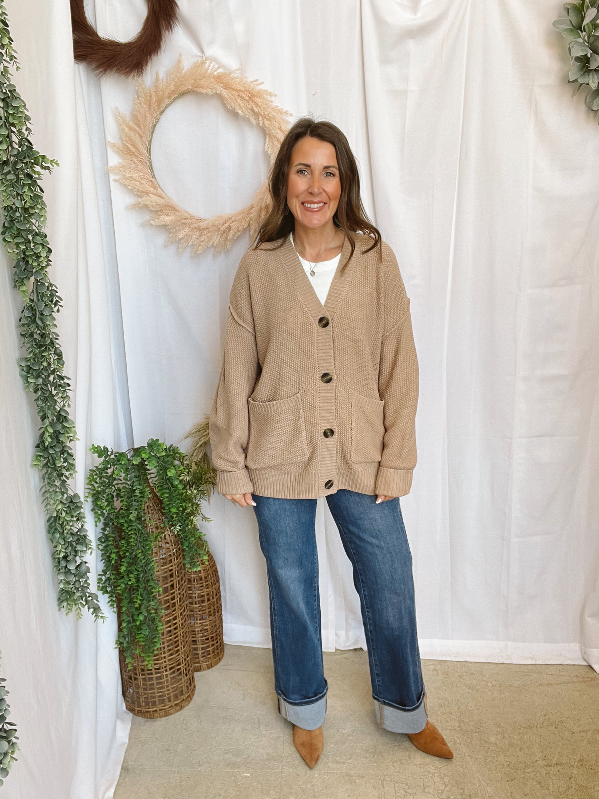 Callie Knit Cardigan-Taupe-Cardigans-hyfve-The Silo Boutique, Women's Fashion Boutique Located in Warren and Grand Forks North Dakota
