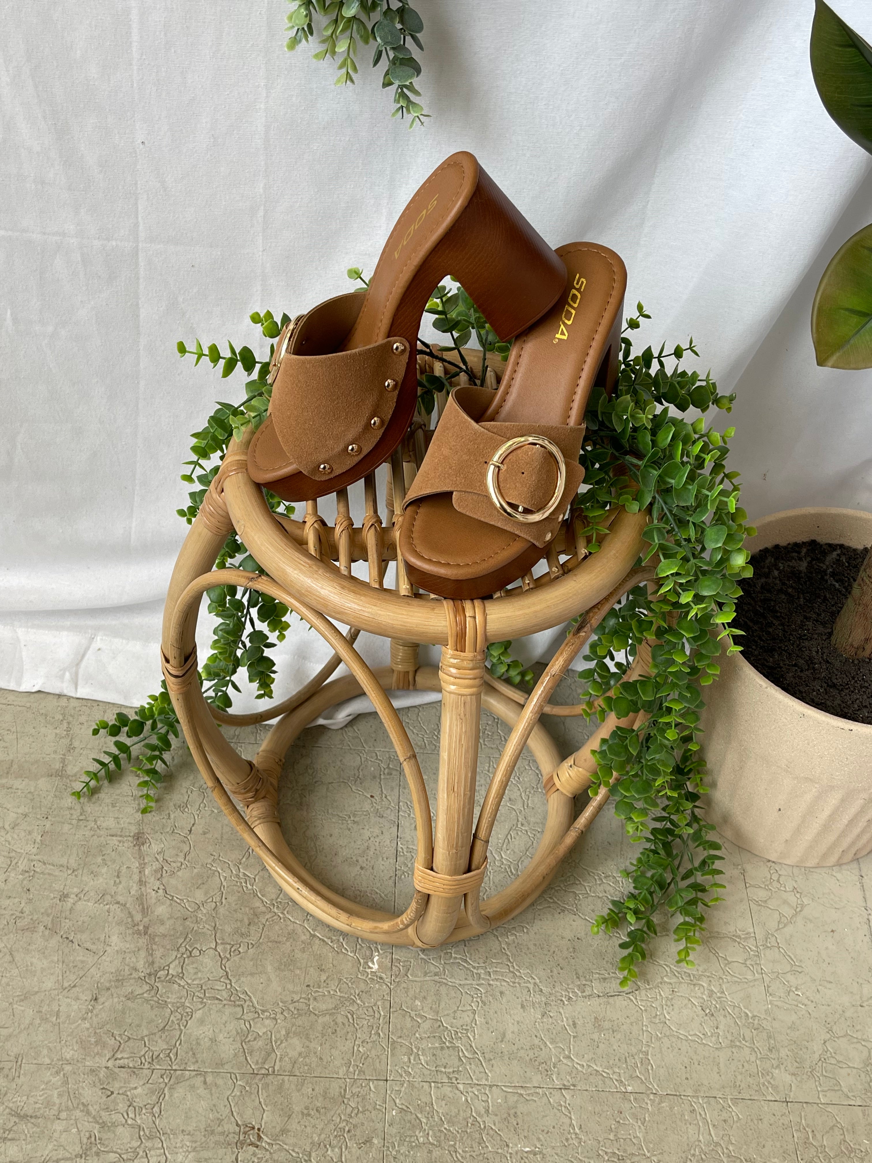 Soda Citrus Brown Sandal-Shoes-soda-The Silo Boutique, Women's Fashion Boutique Located in Warren and Grand Forks North Dakota