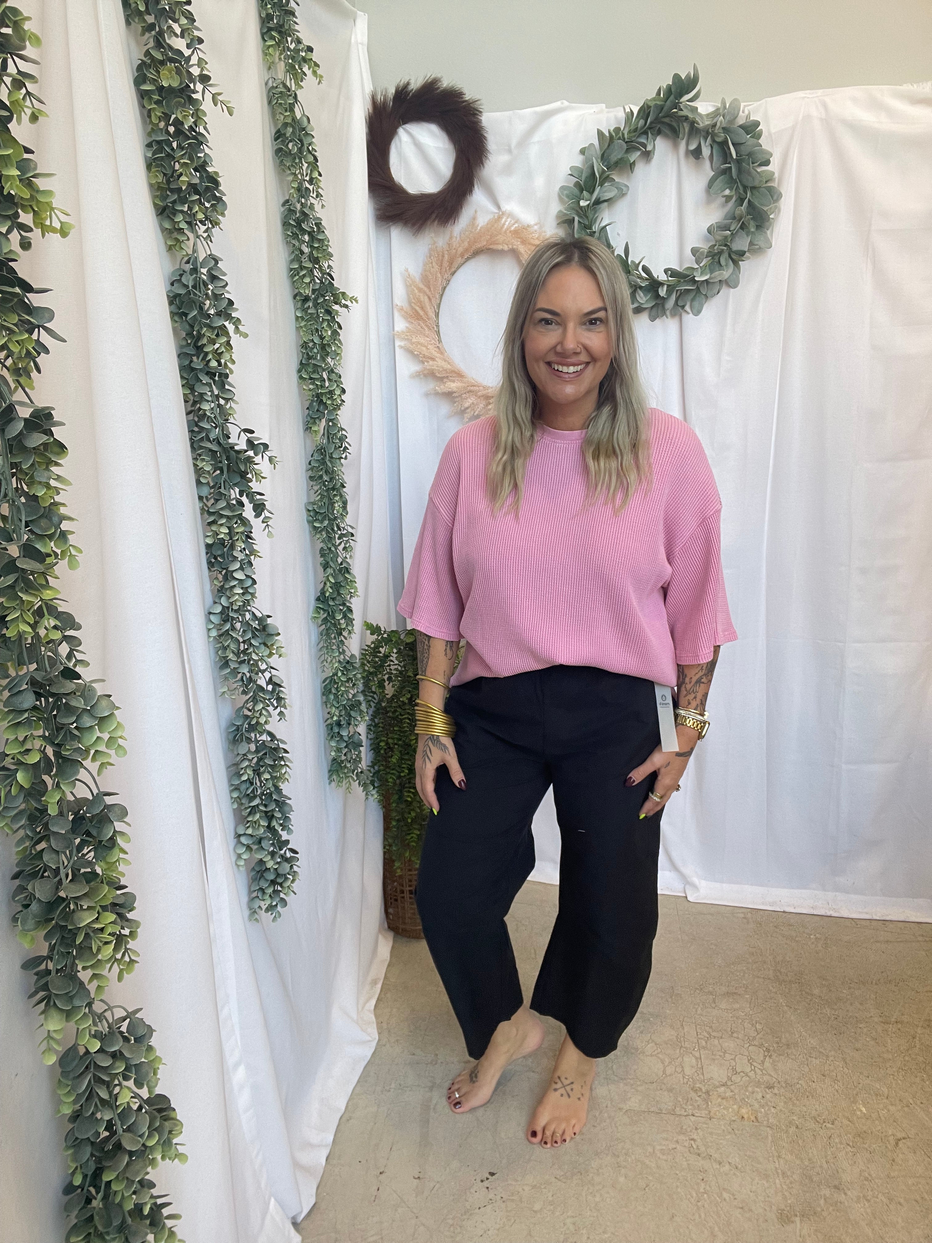 Kay Short Sleeve Tee-Pink-Graphic Tees-hyfve-The Silo Boutique, Women's Fashion Boutique Located in Warren and Grand Forks North Dakota