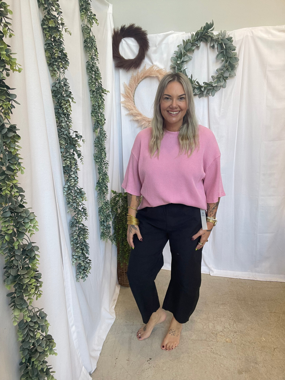 Kay Short Sleeve Tee-Pink-Graphic Tees-hyfve-The Silo Boutique, Women's Fashion Boutique Located in Warren and Grand Forks North Dakota