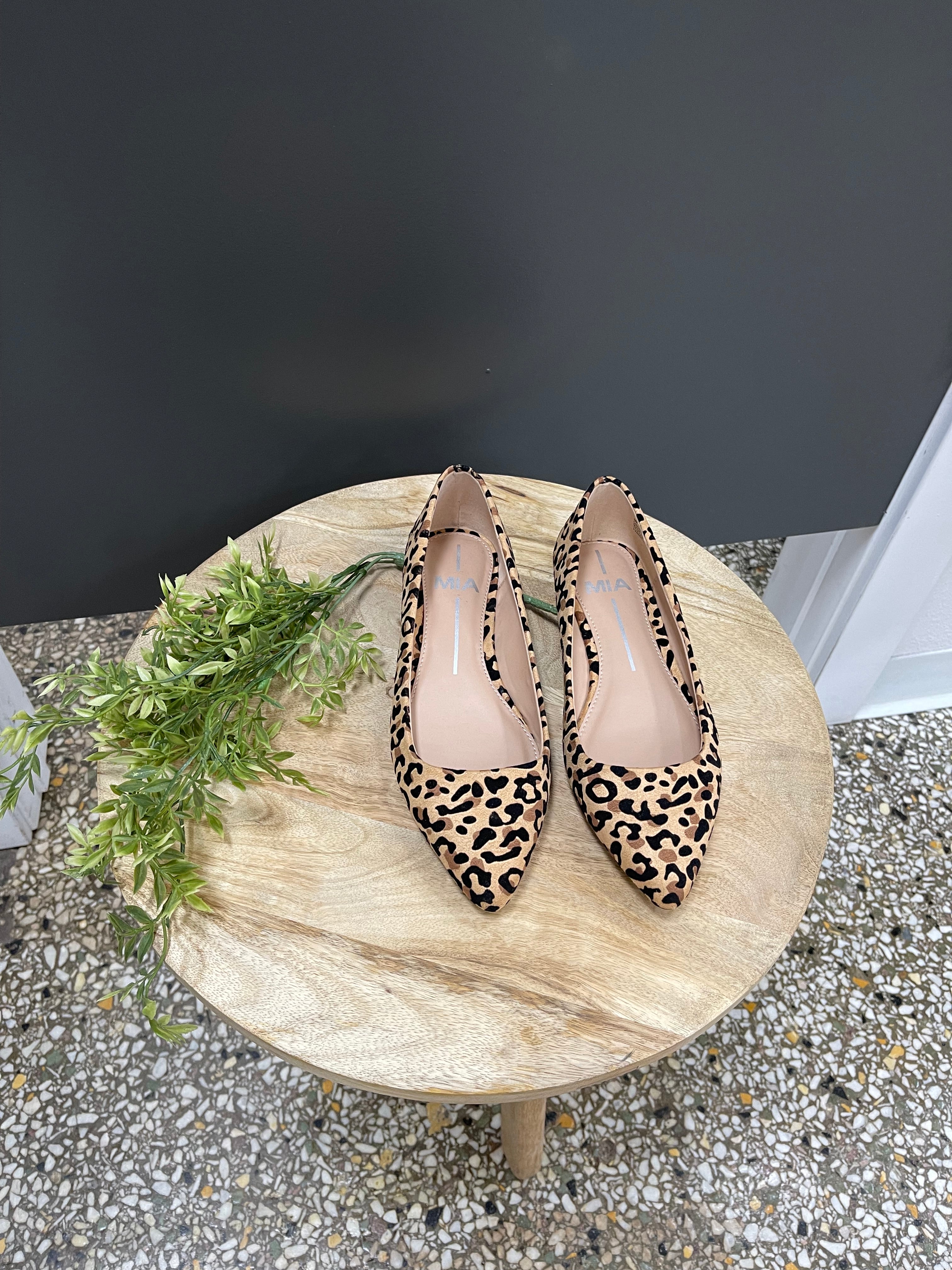 MIA Avi Leopard Flat Shoe-Clogs-MIA-The Silo Boutique, Women's Fashion Boutique Located in Warren and Grand Forks North Dakota